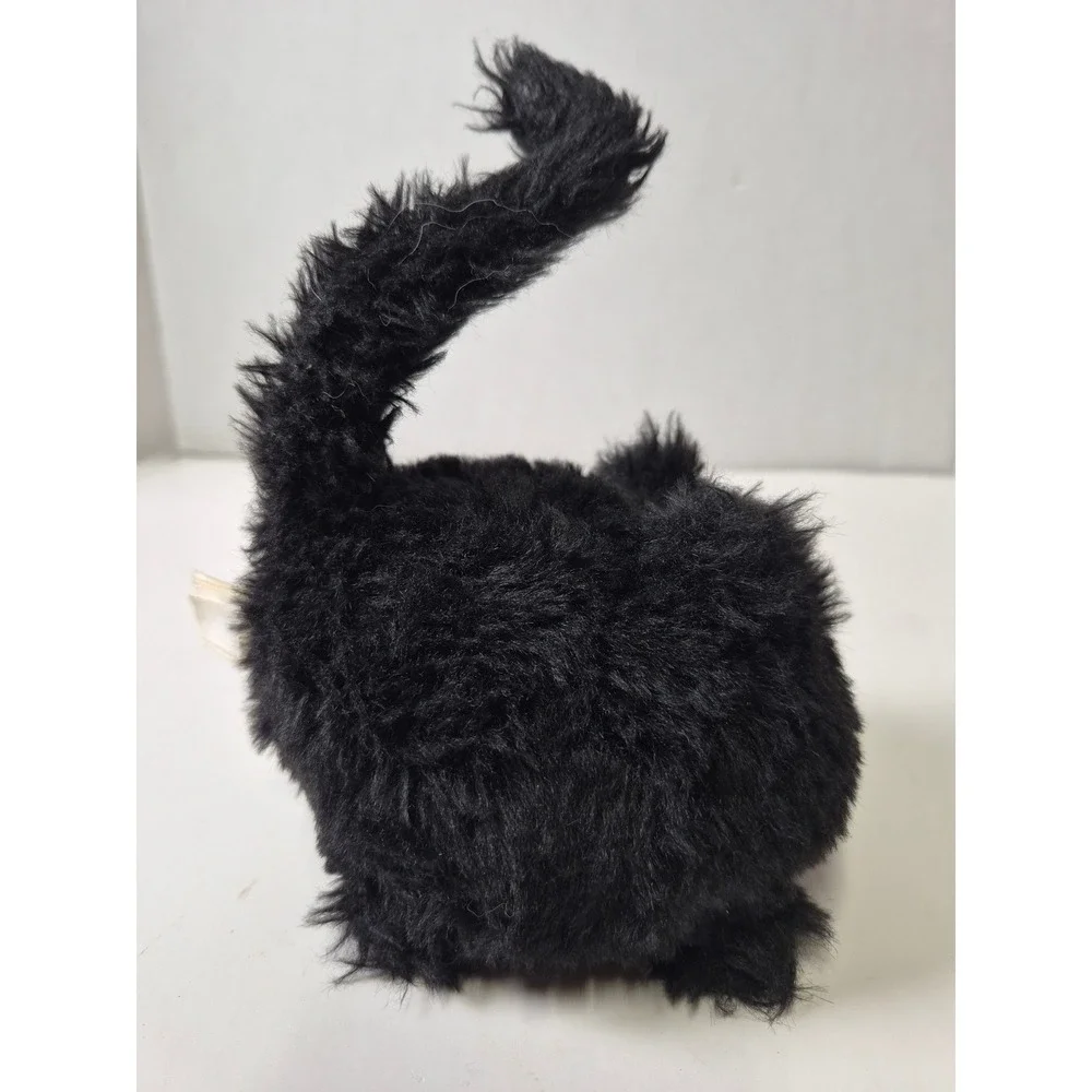 Jellycat London Black Kitten Plush Round Shaggy caboodle Stuffed Animal Cat